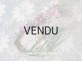 未使用 アンティーク ラベル付 赤紫色のベルベットの布花 コサージュ 