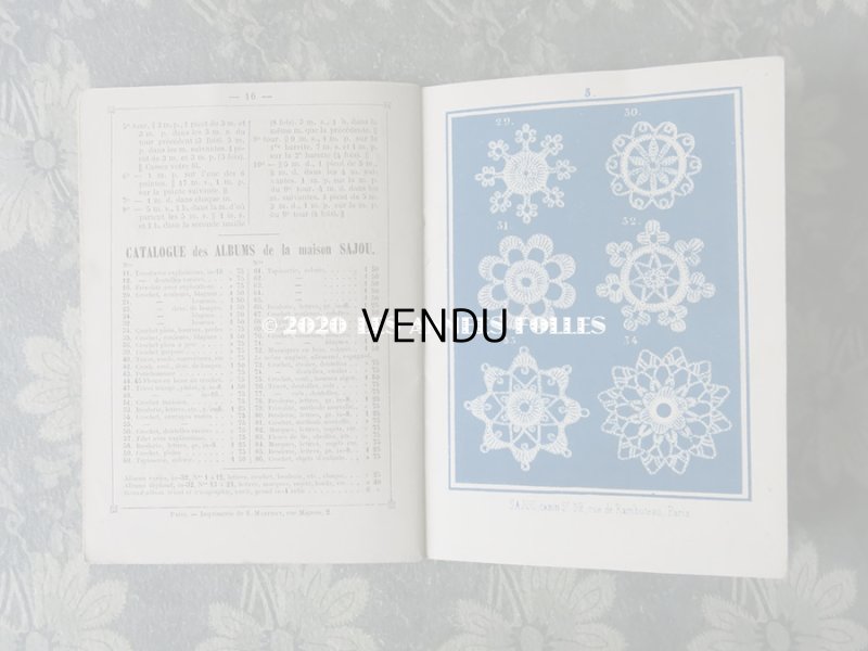 画像7: 1855〜1882年 アンティーク クロシェレースの図案帳 ALBUM POUR OUVRAGES AU CROCHET N81 - MAISON SAJOU - (35)