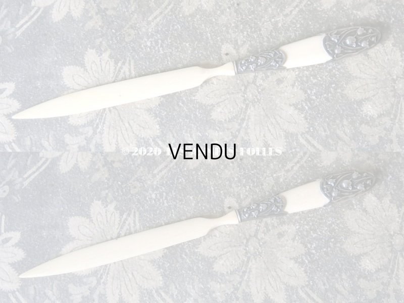 画像5: アンティーク シルバー製 レタリングセット 鈴蘭 ペン軸 & レターオープナー & シーリングスタンプ & ペーパーナイフ