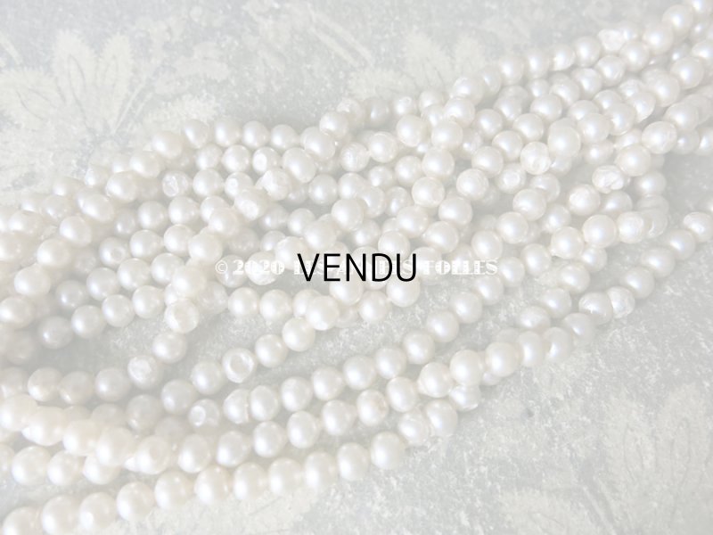 画像6: 1920年代 アンティーク 吹きガラス製 フェイクパール スフレビーズ 6mm 