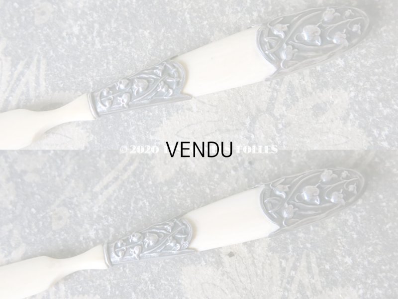 画像9: アンティーク シルバー製 レタリングセット 鈴蘭 ペン軸 & レターオープナー & シーリングスタンプ & ペーパーナイフ