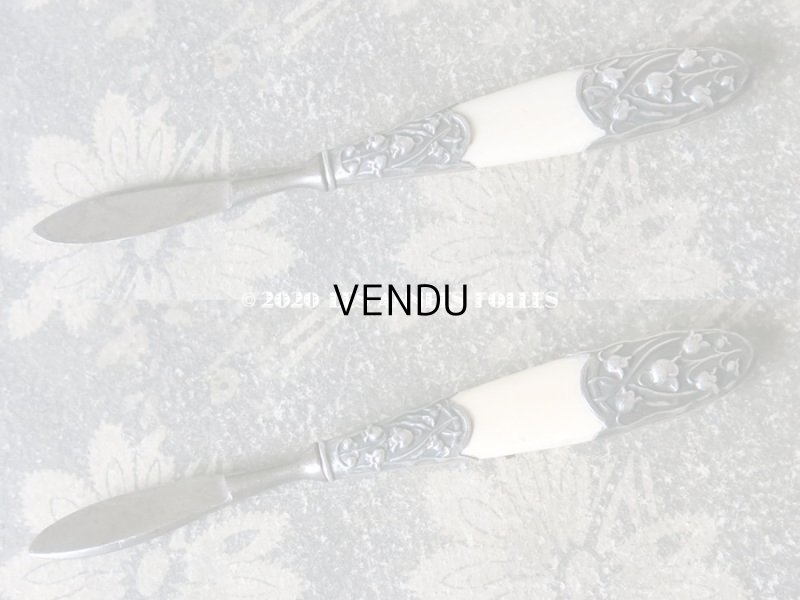 画像10: アンティーク シルバー製 レタリングセット 鈴蘭 ペン軸 & レターオープナー & シーリングスタンプ & ペーパーナイフ