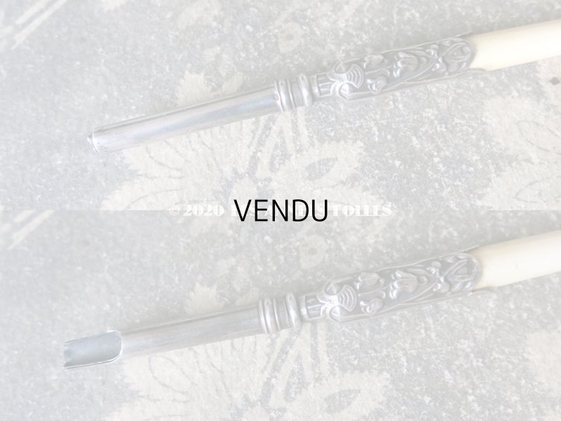 画像8: アンティーク シルバー製 レタリングセット 鈴蘭 ペン軸 & レターオープナー & シーリングスタンプ & ペーパーナイフ