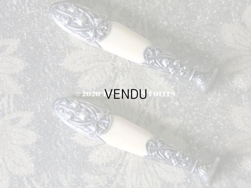 画像4: アンティーク シルバー製 レタリングセット 鈴蘭 ペン軸 & レターオープナー & シーリングスタンプ & ペーパーナイフ