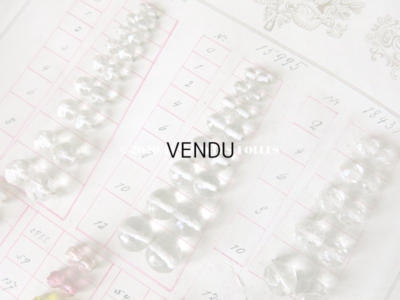 画像5: アンティーク  ロザリオ用ビーズのサンプラー ファセットカット入り ガラス製ビーズ