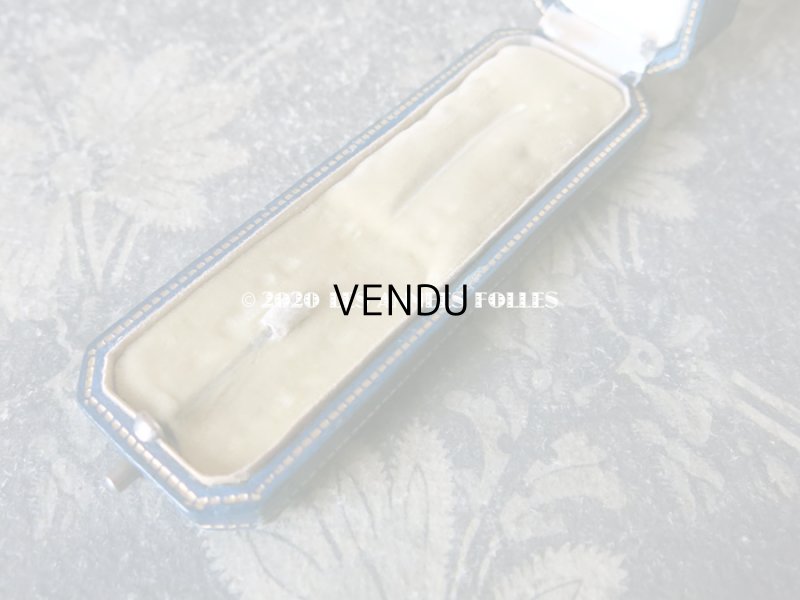 画像5: アンティーク 本革製 ジュエリーボックス 金彩入り ブルーグリーン エパングル