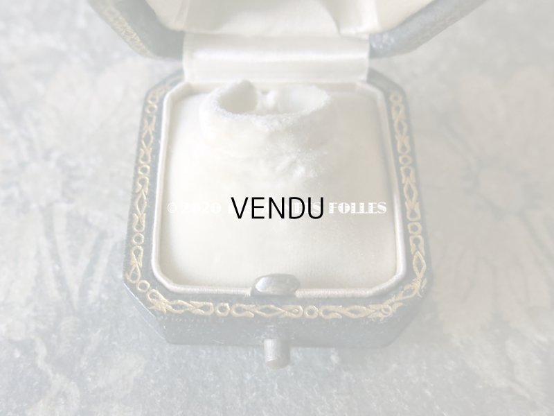 画像7: アンティーク 本革製 ジュエリーボックス 金彩入り ブルーグリーン リングボックス