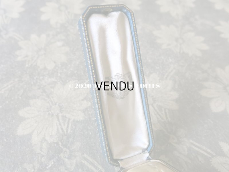 画像6: アンティーク 本革製 ジュエリーボックス 金彩入り ブルーグリーン エパングル