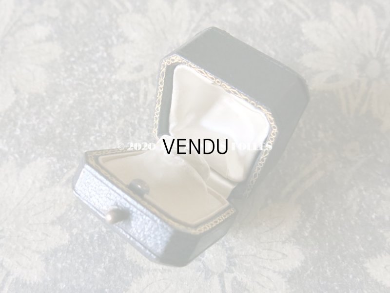 画像5: アンティーク 本革製 ジュエリーボックス 金彩入り ブルーグリーン リングボックス