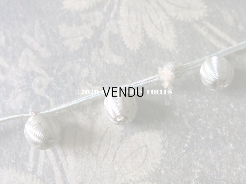 画像6: 1900年代 アンティーク シルク製 ポンポン付 トリム パウダーブルー