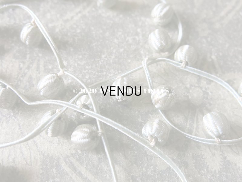 画像4: 1900年代 アンティーク シルク製 ポンポン付 トリム パウダーブルー