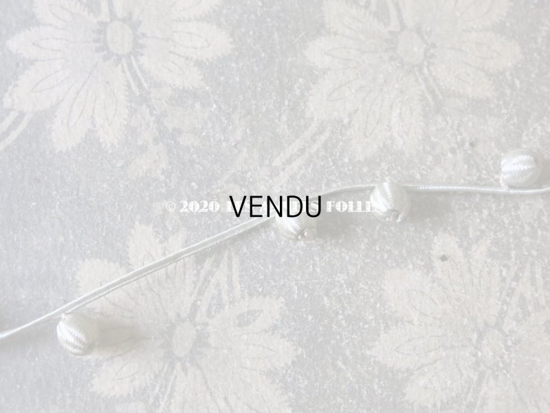 画像5: 1900年代 アンティーク シルク製 ポンポン付 トリム パウダーブルー