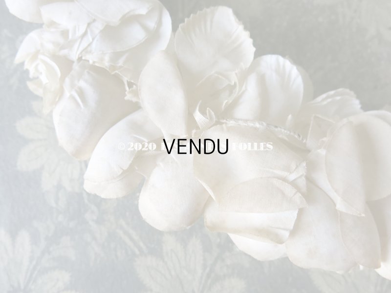 画像4: 19世紀末 アンティーク 薔薇の布花のヘッドリース ティアラ