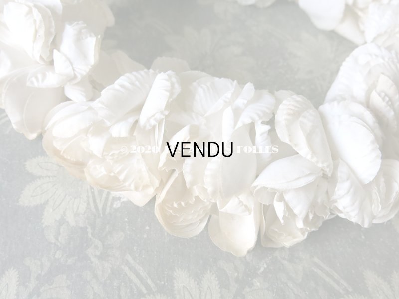 画像6: 19世紀末 アンティーク 薔薇の布花のヘッドリース ティアラ