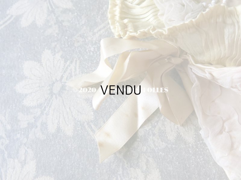 画像7: アンティーク シルクシフォンのフリル ハンキーケース　ポシェット レモン色