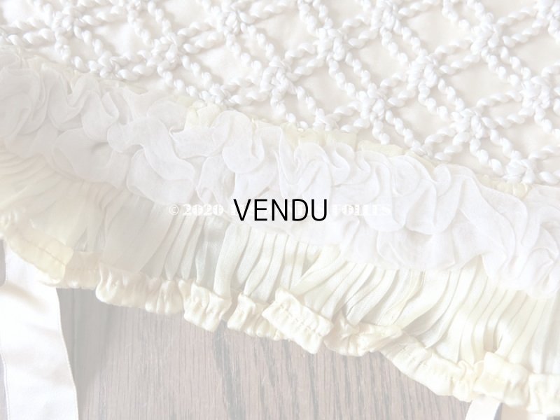 画像5: アンティーク シルクシフォンのフリル ハンキーケース　ポシェット レモン色