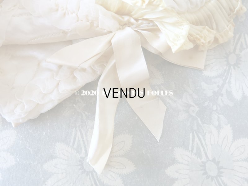 画像8: アンティーク シルクシフォンのフリル ハンキーケース　ポシェット レモン色