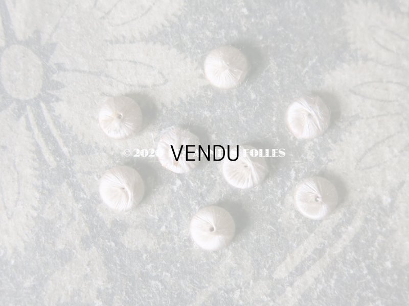 画像11: アンティーク ドール用 シルク製 くるみボタン 極小 7mm 9〜12ピースのセット オフホワイト