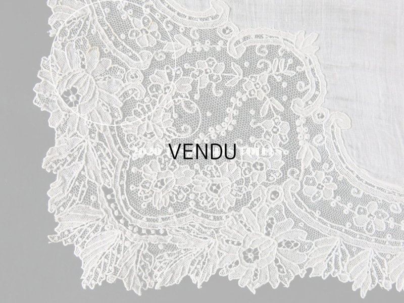 画像5: アンティーク ポワンドガーズ 結婚式のハンカチ 『ポワン・ド・ガーズ』