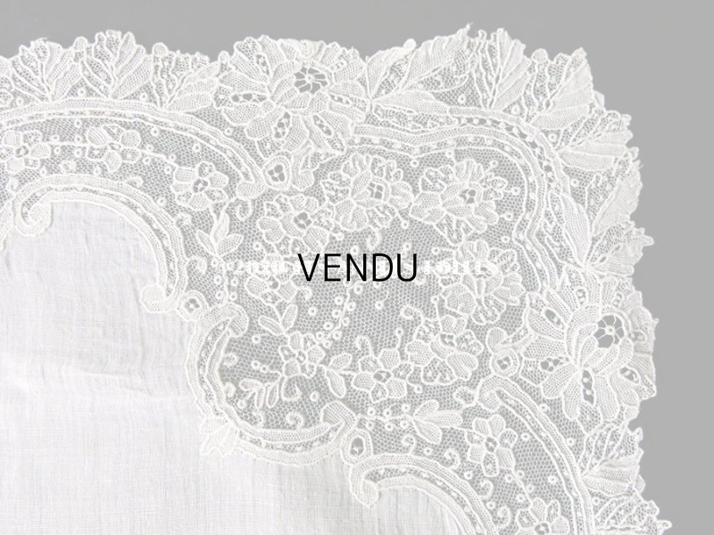 画像4: アンティーク ポワンドガーズ 結婚式のハンカチ 『ポワン・ド・ガーズ』