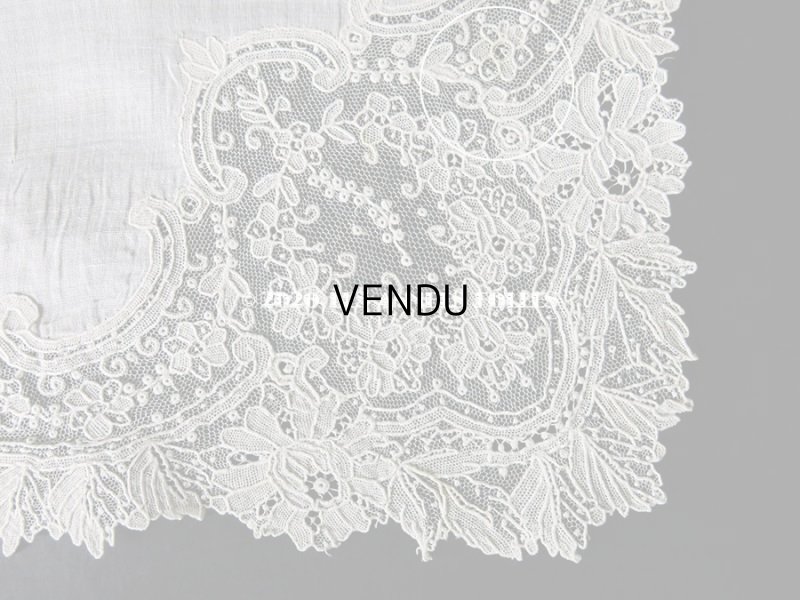 画像7: アンティーク ポワンドガーズ 結婚式のハンカチ 『ポワン・ド・ガーズ』