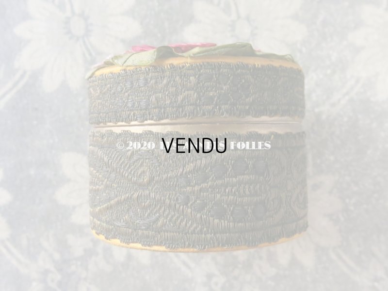 画像6: アンティーク　シルク製ロココモチーフ付 パウダーボックス 