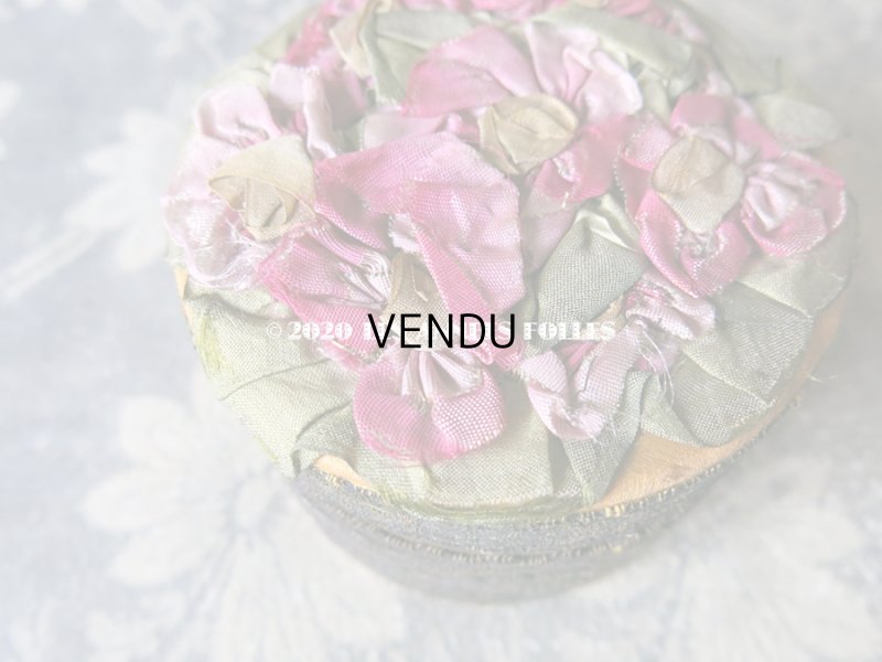 画像3: アンティーク　シルク製ロココモチーフ付 パウダーボックス 