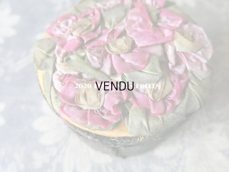 画像4: アンティーク　シルク製ロココモチーフ付 パウダーボックス 