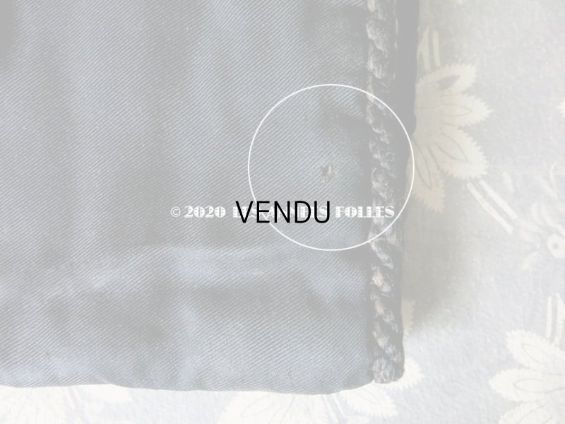 画像6: アンティーク ハンキーケース 黒 モノグラム刺繍 ハンカチ用ポシェット