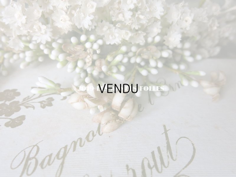 画像9: アンティーク 白い花&ワックスフラワーの花冠 ヘッドリース ウェディング 結婚式 ティアラ