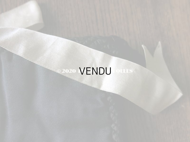 画像10: アンティーク ハンキーケース 黒 モノグラム刺繍 ハンカチ用ポシェット