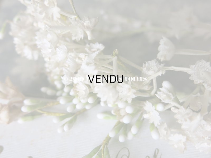 画像8: アンティーク 白い花&ワックスフラワーの花冠 ヘッドリース ウェディング 結婚式 ティアラ