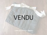 アンティーク ハンキーケース 黒 モノグラム刺繍 ハンカチ用ポシェット 