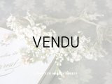 アンティーク 白い花＆ワックスフラワーの花冠 ヘッドリース ウェディング 結婚式 ティアラ