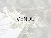 アンティーク 白い花＆ワックスフラワーの花冠 ヘッドリース ウェディング 結婚式 ティアラ