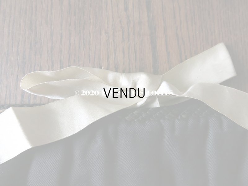 画像8: アンティーク ハンキーケース 黒 モノグラム刺繍 ハンカチ用ポシェット