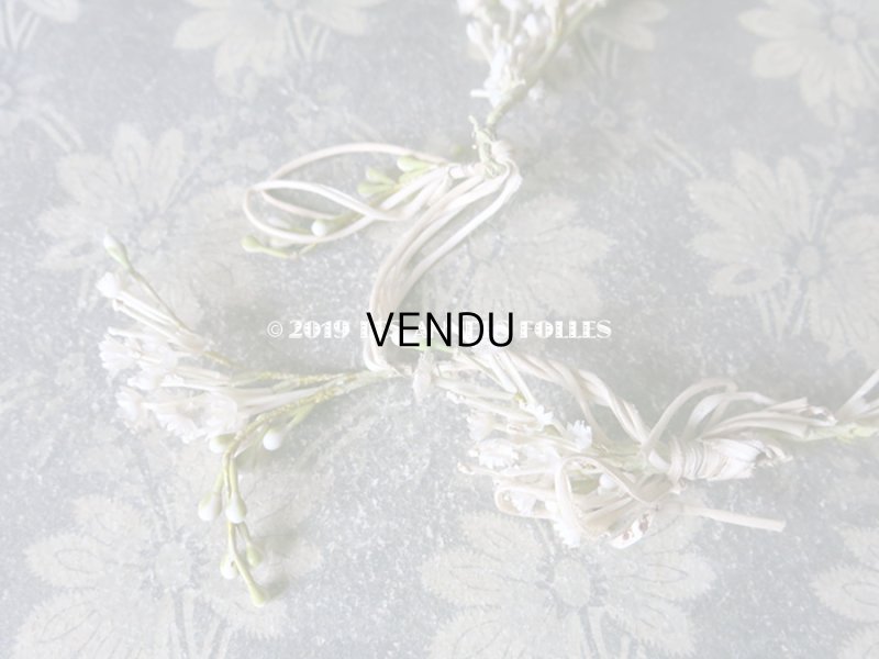 画像4: アンティーク 白い花&ワックスフラワーの花冠 ヘッドリース ウェディング 結婚式 ティアラ