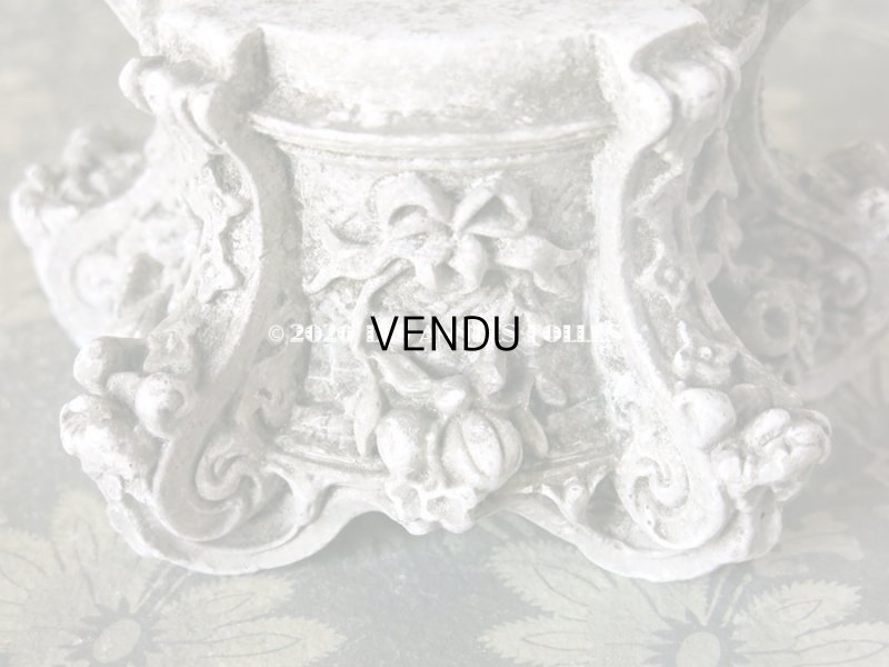 画像10: アンティーク 石膏の小さな台座 リボンのガーランド