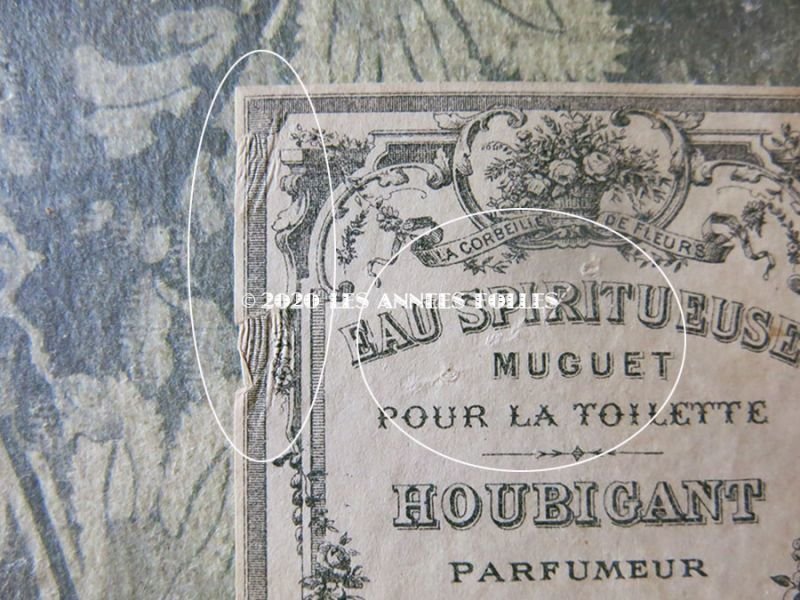 画像2: 19世紀 アンティーク 鈴蘭のパフュームラベル EAU SPIRITUEUSE MUGUET POUR LA TOILETTE - HOUBIGANT PARIS -