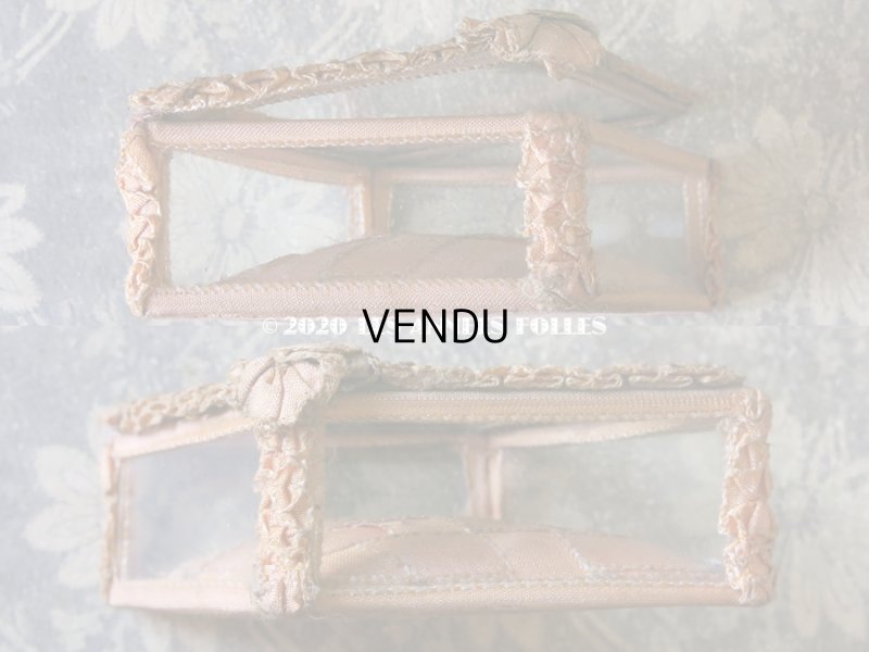 画像5: アンティーク リボンワークのジュエリーボックス スモーキーピンクオレンジ