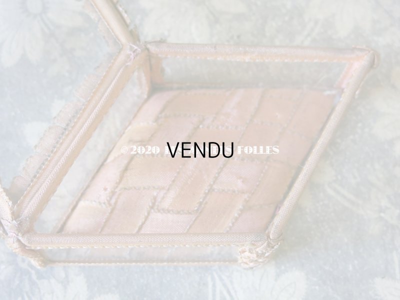 画像8: アンティーク リボンワークのジュエリーボックス スモーキーピンクオレンジ