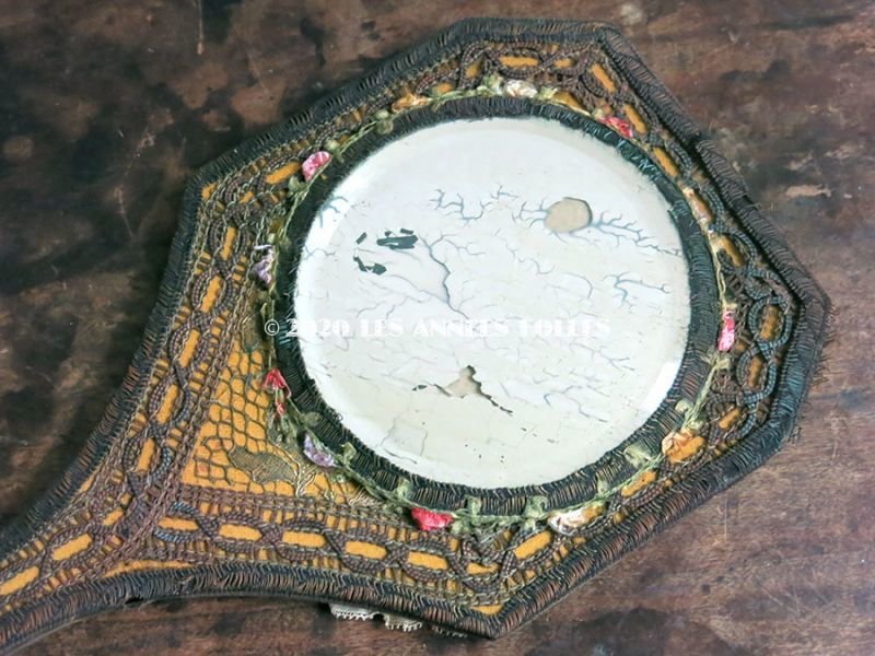 画像5: 未使用 1920年代 アンティーク ロココトリム&レース付き ハンドミラー