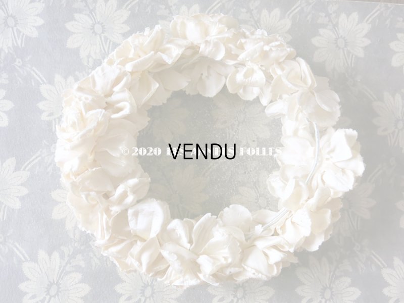 画像4: 1900年代 アンティーク シルクサテン 薔薇の布花のヘッドリース ティアラ