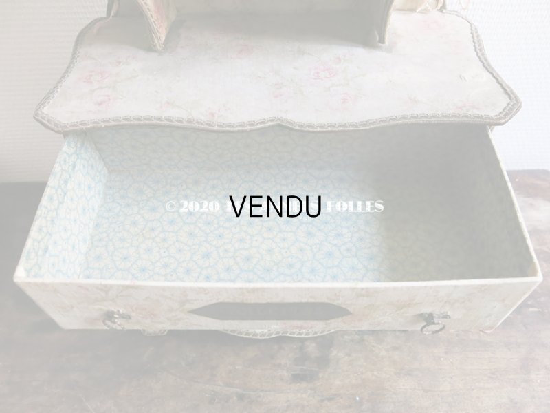 画像10: 【セール対象外】1900年代 アンティーク カルトナージュチェスト  薔薇模様