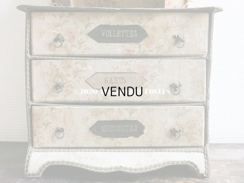 画像8: 【セール対象外】1900年代 アンティーク カルトナージュチェスト  薔薇模様