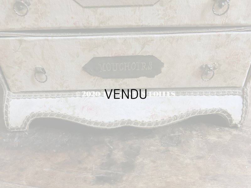 画像9: 【セール対象外】1900年代 アンティーク カルトナージュチェスト  薔薇模様