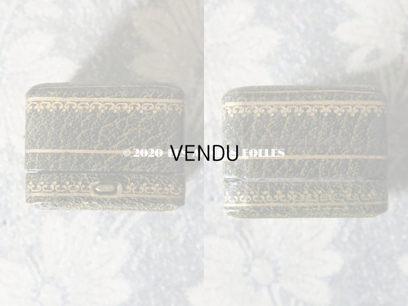 画像3: アンティーク ジュエリーボックス 金彩入り グリーン リングボックス