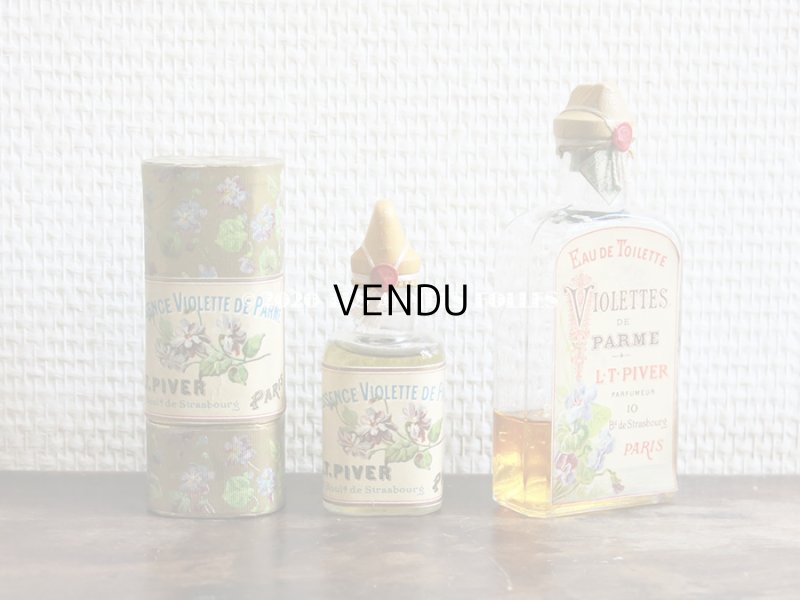 画像10: 1894年 アンティーク コフレ ボックス入り香水瓶 & オードトワレの香水瓶 & パウダーボックス & 石鹸 VIOLETTES DE PARME - L.T.PIVER -