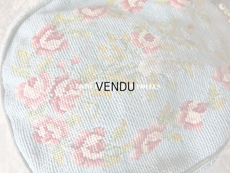 画像4: 19世紀末 アンティーク  小さなオモニエール 薔薇模様 ニードルポイント エナメルの花のフレーム