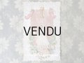 アンティーク  初聖体の大きなカニヴェ ピンクのリボン＆薔薇のフレーム  ホーリーカード プルミエール・コミュ二オン